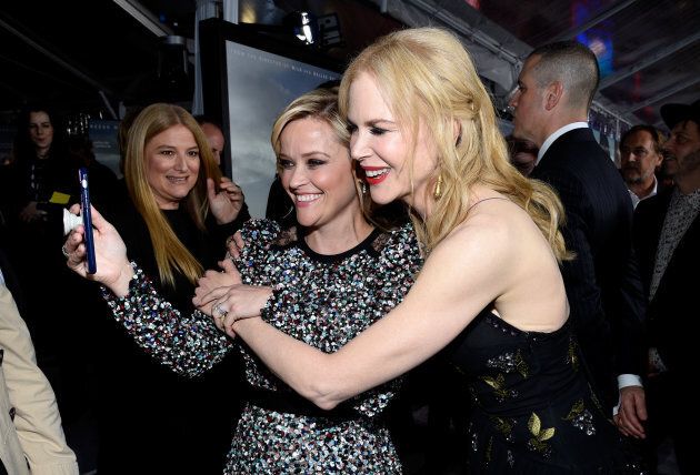 Reese Witherspoon and Nicole Kidman attend the premiere of HBO's 'Big Little Lies' at TCL Chinese Theatre on February 7, 2017 in Hollywood, California. (Kevork Djansezian/Getty Images)