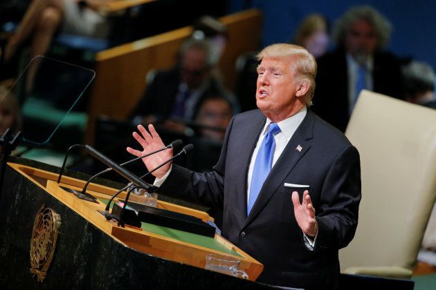 U.S. President Donald Trump addresses the 72nd United Nations General Assembly at U.N. headquarters in New York on Sept. 19, 2017.