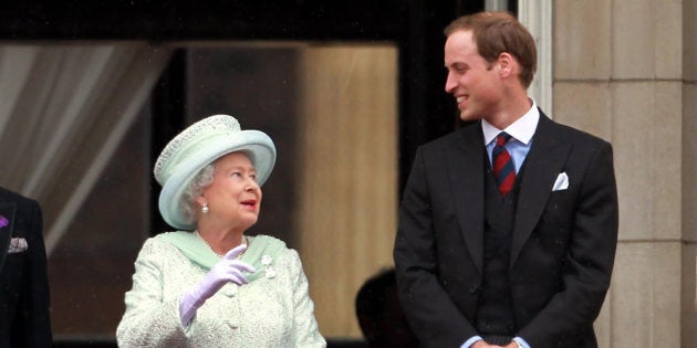 Queen Elizabeth II and the Duke of Cambridge appear on the balcony of Buckingham Palace as the Diamond Jubilee celebrations continues.