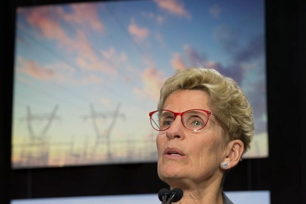 Ontario Premier Kathleen Wynn talks to the media about her plan to reduce hydro rates, March 2, 2017.