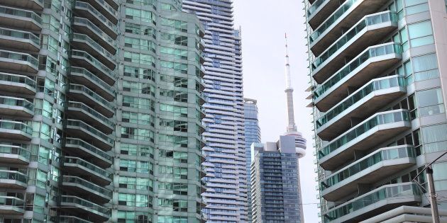 Condo towers at the corner of Yonge and Queen's Quay in Toronto. Data shows that there are more house-flippers than foreign buyers in Toronto.