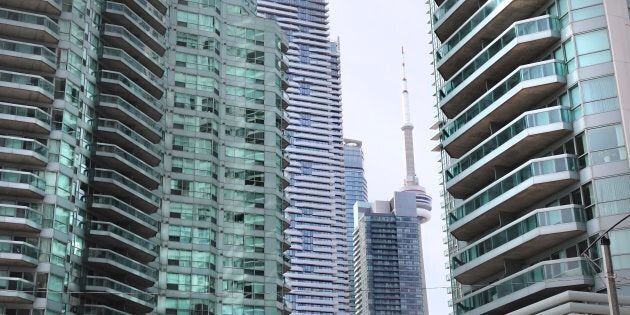 Condo towers at the corner of Yonge and Queen's Quay in Toronto. Data shows that there are more house-flippers than foreign buyers in Toronto.
