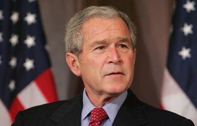 Former U.S. President George W. Bush speaks in Washington, DC, on April 9, 2008.
