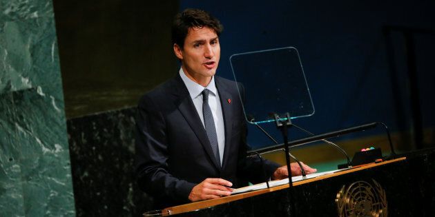 Prime Minister, Justin Trudeau addresses the 72nd United Nations General Assembly in New York on Sept. 21, 2017.