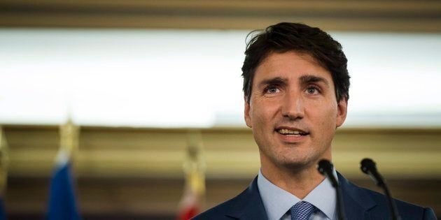 Prime Minister Justin Trudeau speaks during a press conference with the president of Ukraine, Petro Poroshenko, in Toronto on Friday, Sept. 22, 2017.