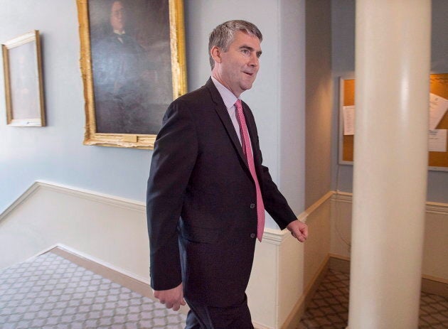 Nova Scotia Premier Stephen McNeil arrives for the start of the spring session of the legislature in Halifax on April 25, 2017.