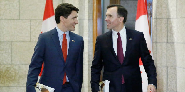 Prime Minister Justin Trudeau, left, and Finance Minister Bill Morneau in Ottawa, March 22, 2016.