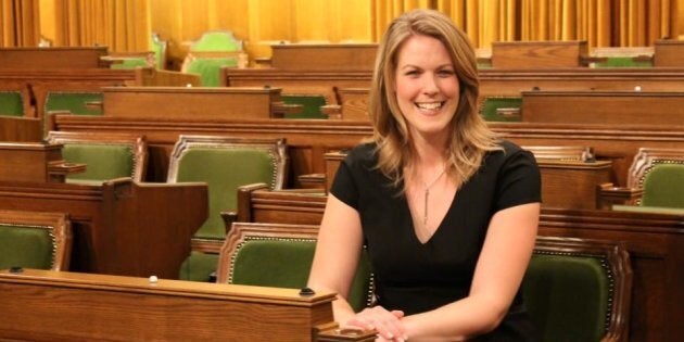 Conservative MP Rachael Harder is shown in the House of Commons.