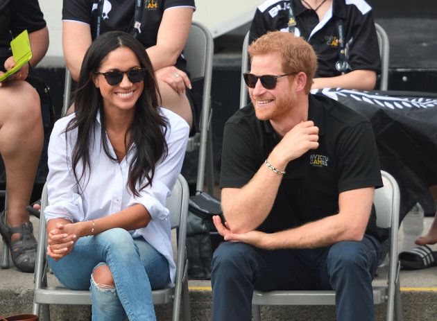 Meghan Markle and Prince Harry attend the Wheelchair Tennis on day 3 of the Invictus Games Toronto 2017 at Nathan Philips Square on September 25, 2017 in Toronto, Canada. (Photo by Karwai Tang/WireImage)