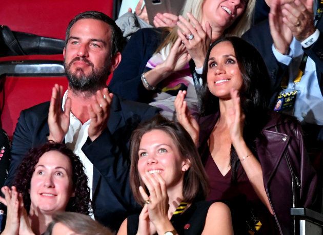 Soho House consultant Markus Anderson (L) and actress Meghan Markle attend the opening ceremony on day 1 of the Invictus Games Toronto 2017 at Air Canada Centre on September 23, 2017 in Toronto, Canada. (Photo by Karwai Tang/WireImage)