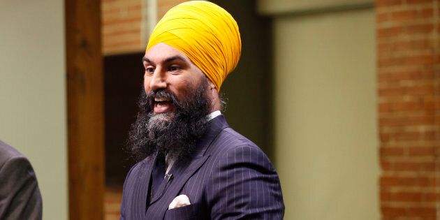NDP leadership candidate Jagmeet Singh speaks during a debate hosted by HuffPost Canada in Toronto on Sept. 27, 2017.