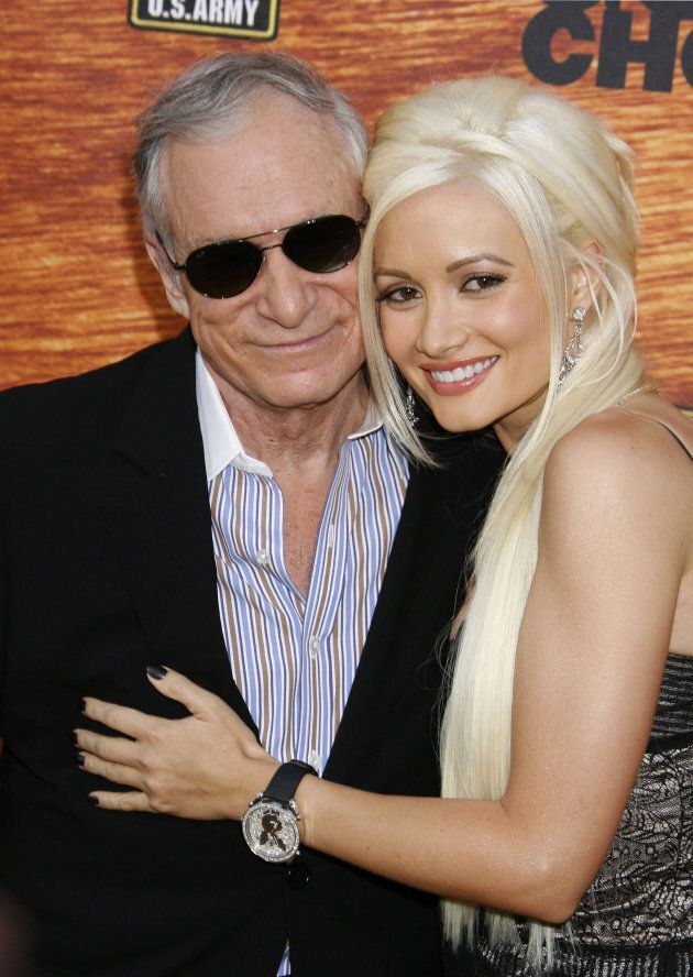 Hugh Hefner and Holly Madison arrive at Spike TV's 2nd Annual Guys Choice Awards on May 29, 2008 in Los Angeles. (Jeffrey Mayer/WireImage)