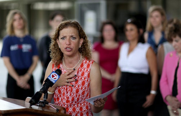 Rep. Debbie Wasserman Schultz (D-FL) is joined by local lawmakers and womens health advocates to call for Florida Governor Rick Scotts veto of a recently passed measure that they feel severely restricts access to safe and legal abortions on April 27, 2015 in Fort Lauderdale, Florida. (Photo by Joe Raedle/Getty Images)