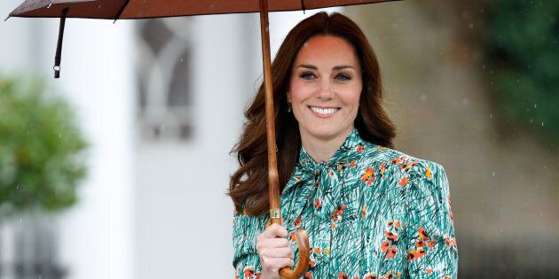 The Duchess of Cambridge visits the Sunken Garden in the grounds of Kensington Palace on August 30, 2017.