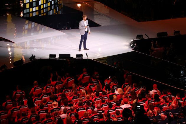Prince Harry speaks during the closing ceremony of the Invictus Games.