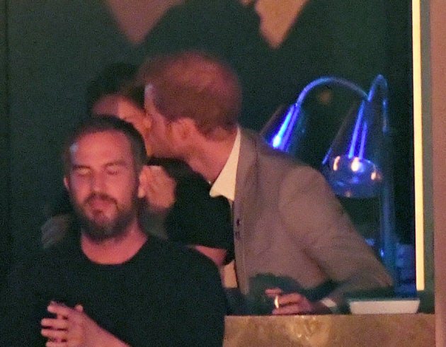 Meghan Markle and Prince Harry are seen at the closing ceremony of the Invictus Games at the Air Canada Centre on Saturday.