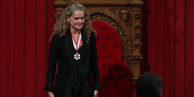 The 29th Governor general Julie Payette acknowledges the applause in the Senate in Ottawa, Ontario, October 2, 2017. (LARS HAGBERG/AFP/Getty Images)