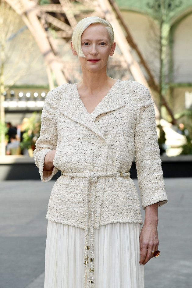 Tilda Swinton attends the Chanel Haute Couture Fall/Winter 2017-2018 show on July 4, 2017 in Paris. (Pascal Le Segretain/Getty Images)