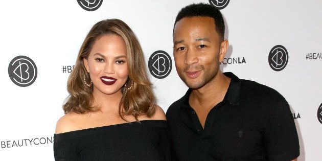 Chrissy Teigen and John Legend attend the 5th Annual Beautycon Festival Los Angeles on August 13, 2017.