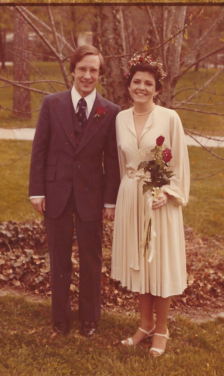 The author and her husband on their wedding day.