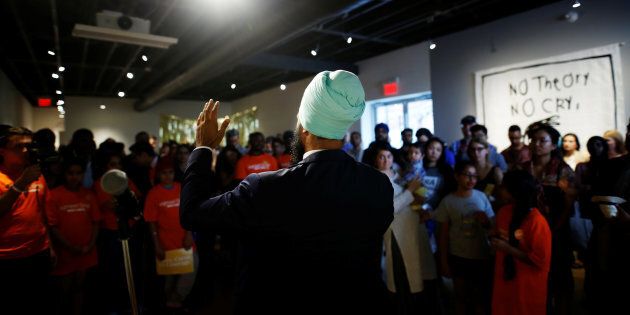 New Democratic Party leader Jagmeet Singh speaks a meet and greet event in Hamilton, Ont. on July 17, 2017.