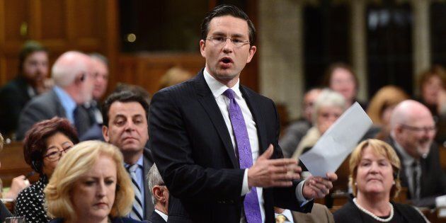 Conservative MP Pierre Poilievre stands during question period in the House of Commons on Parliament Hill in Ottawa on Oct. 5, 2017.