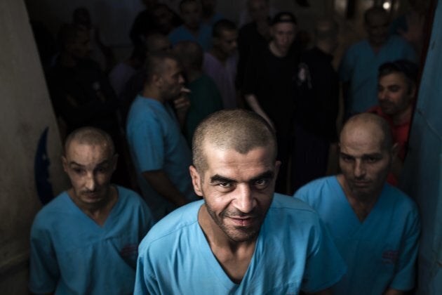 Mentally ill people are seen at a psychiatric hospital at Azez town of Aleppo, Syria on Sept. 11, 2016.