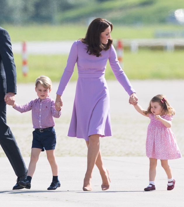 Prince George, Princess Charlotte of Cambridge and Catherine, Duchess of Cambridge, July 21. (Samir Hussein/WireImage)