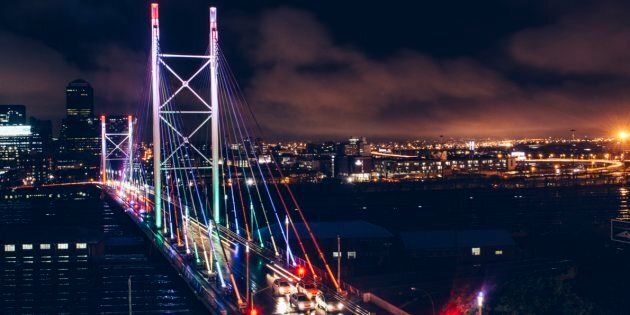Nelson Mandela Bridge, downtown Johannesburg.