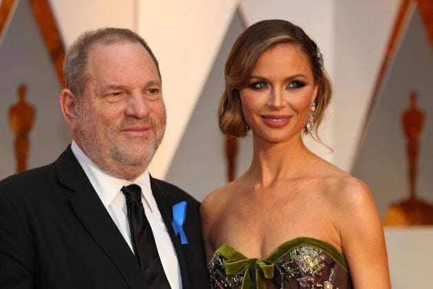 Harvey Weinstein and wife Georgina Chapman ararrive at the 89th Academy Awards in Hollywood, Calif., Feb. 26, 2017.