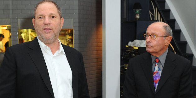Harvey Weinstein and Peter Bart attend the launch party for Bart's book 'Infamous Players' in New York City on April 25, 2011.