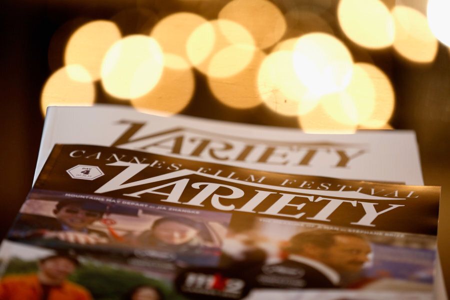 Variety magazine on display are seen during the Variety and UN Women's panel discussion on gender equality at 68th Cannes Film Festival at Radisson Blu on May 16, 2015 in Cannes, France.