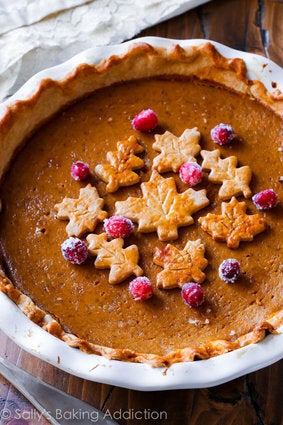 Pumpkin Pie With Sugar Cranberries