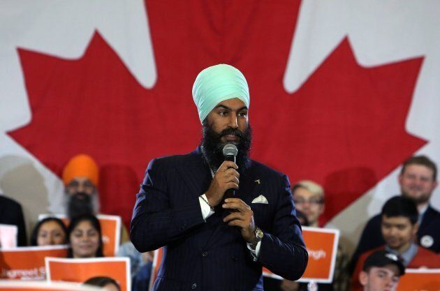 NDP Leader Jagmeet Singh addresses supporters as he kicks off his first cross-country tour at a rally in Ottawa on Oct. 15, 2017.