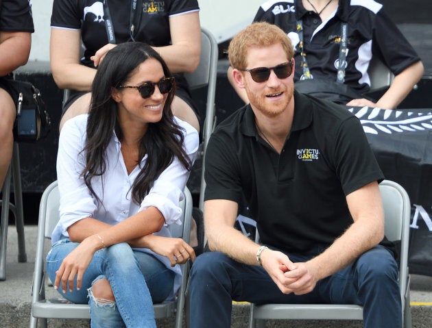 Meghan Markle and Prince Harry attend the Wheelchair Tennis at the Invictus Games on Sept. 25, 2017 in Toronto, Canada.