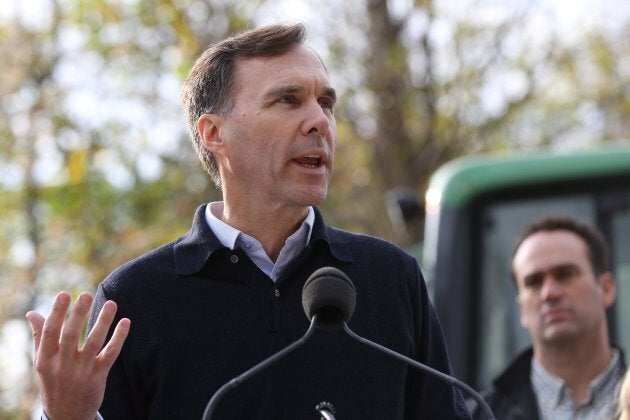 Finance Minister Bill Morneau speaks during a tax reform announcement in Erinsville, Ont., on Oct., 19, 2017.