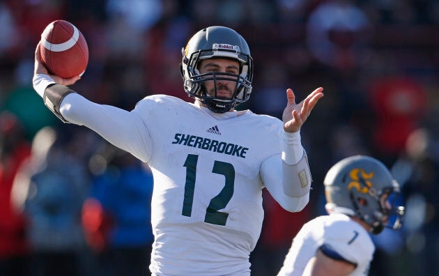 A football game between Sherbrooke and Laval University in Quebec City.