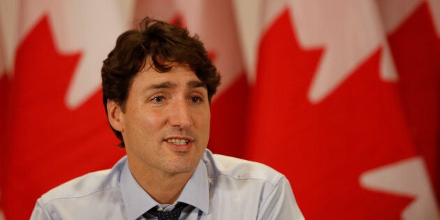 Canada's Prime Minister Justin Trudeau addresses participants in a roundtable discussion with civil society leaders in Mexico City, Mexico Oct. 12, 2017.