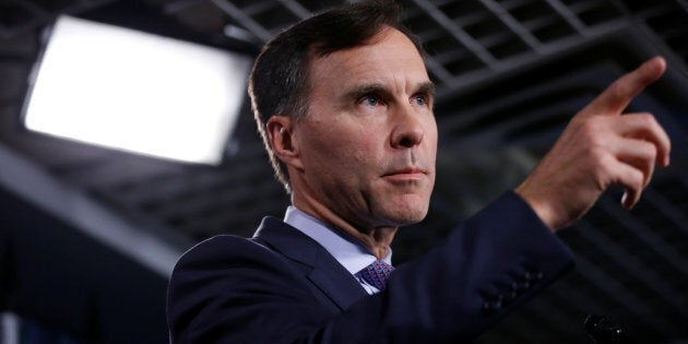 Finance Minister Bill Morneau gestures during a news conference on Parliament Hill on Oct. 19, 2017.