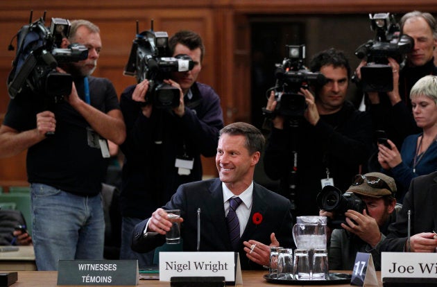 Nigel Wright, former chief of staff to prime minister Stephen Harper is shown at the Commons ethics committee on Parliament Hill on Nov. 2, 2010.