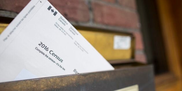 A copy of Statistics Canada's 2016 Long-Form Census mailer is seen in the mailbox of a residence in Toronto, May 3, 2016.