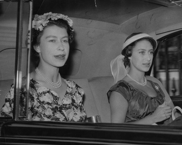 Queen Elizabeth II and Princess Margaret.