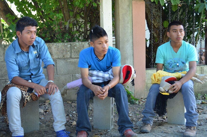 A group of young men meet to discuss gender rights in Guatemala.