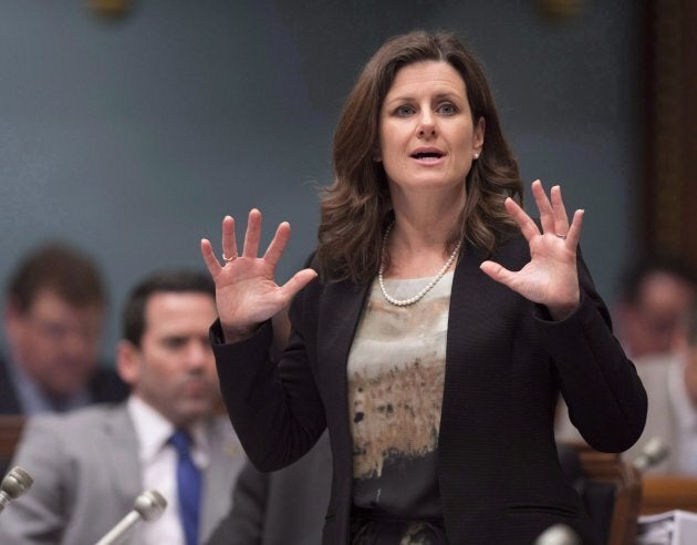 Quebec Justice Minister Stephanie Vallee responds to the Opposition during question period on May 16, 2017 at the legislature in Quebec City, where she addressed the framework of how the government's controversial Bill 62 will be implemented.