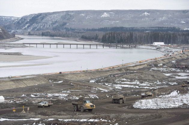 The Site C Dam location is seen along the Peace River in Fort St. John, B.C. on April 18, 2017.
