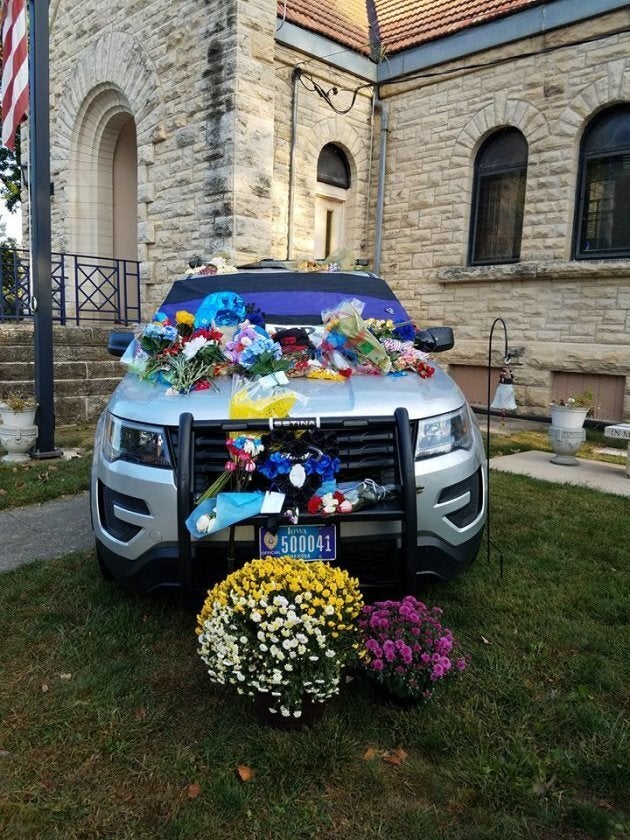 The Anamosa Police Department decked out this vehicle honoring officer Mitch Kelchen in Anamosa, Iowa on Sept. 8, 2017.