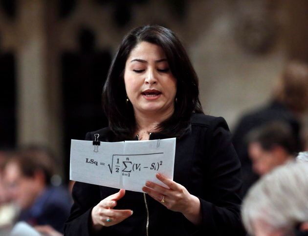 Maryam Monsef Minister of Democratic Institutions stands in the House of Commons on Dec. 1, 2016.
