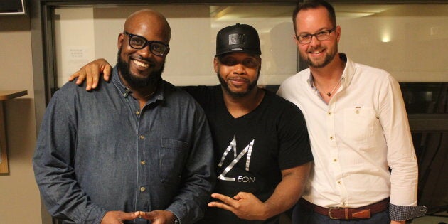 Black Love Matters Unconference course instructor Brandon Hay, left, Michael Roberson Maasai Milan and Shawn Van Shawn Van Sluys of Musagetes at Roberson's lecture on the house ball community Oct. 24 in Toronto.