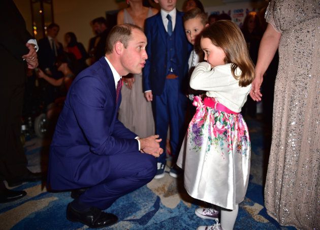 Prince William greets Suzie McCash as he attends the Pride Of Britain Awards at the Grosvenor House on October 30, 2017 in London, England.