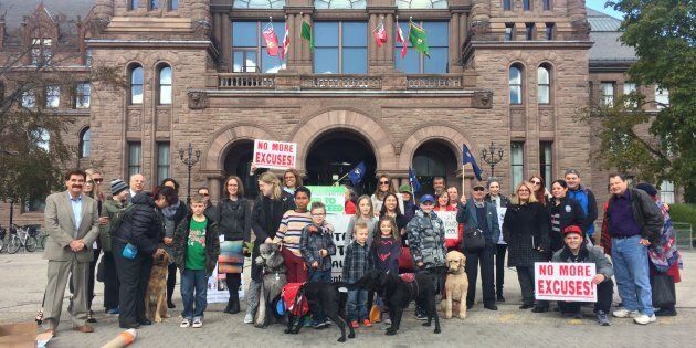 A rally was held at Queen's Park on Oct. 27 to protest the lack of support for kids with autism.
